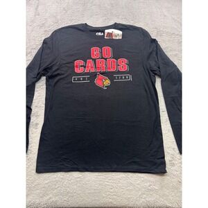 Louisville Cardinals Mens Large Long Sleeve Go Cards Graphic T-Shirt Black